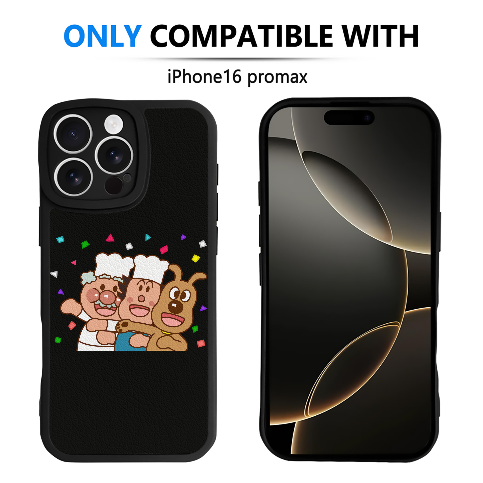 （画像用） アンパンマン Anpanman 【iPhone 16シリーズ対応】シリコンスマホケース（レザー調） 材質：シリコン